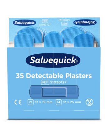 Salvequick Blue Detectable Plåster, 6 refill/ask